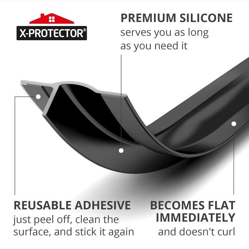 X-Protector Silicone Stove Gap Cover - 50” x 1.55" Guard Between Stove and Counter - Self-Adhesive Premium Counter Gap Filler - Heat Resistant Oven Counter Gap Protector - Stove Top Spill Guard - Image 3